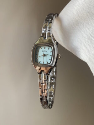 watch069-4 Minimalist Blue Square Face Watch for Women