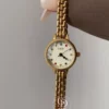 Women's Vintage Gold Watch Multi-Colored Zircon Markers Watch