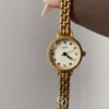 Women's Vintage Gold Watch Multi-Colored Zircon Markers Watch