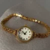 Women's Vintage Gold Watch Multi-Colored Zircon Markers Watch