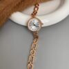 Vintage Style Roman Numeral Dial Gold Round Face Watch