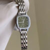 Vintage Style Green Square Face Silver Bracelet Watch