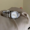 Vintage Style Green Square Face Silver Bracelet Watch