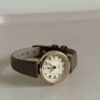 Gold Round Face Black/Grey/Orange Leather Watch