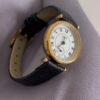 Gold Round Face Black/Grey/Orange Leather Watch
