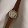 Gold Round Face Black/Grey/Orange Leather Watch