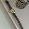 Gold Round Face Black/Grey/Orange Leather Watch