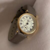 Gold Round Face Black/Grey/Orange Leather Watch