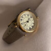 Gold Round Face Black/Grey/Orange Leather Watch