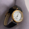 Gold Round Face Black/Grey/Orange Leather Watch
