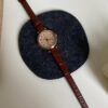 Classic Style Gold Round Face Brown Leather Watch