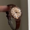 Classic Style Gold Round Face Brown Leather Watch