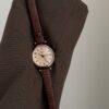 Classic Style Gold Round Face Brown Leather Watch