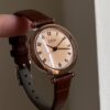 Classic Style Gold Round Face Brown Leather Watch