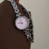 Dainty Flowers Silver Round Face Watch for Women