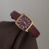 Vintage Style Square Face Red Leather Women‘s Watch