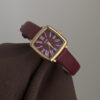 Vintage Style Square Face Red Leather Women‘s Watch