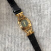 Vintage Green/White Square Face Brown/Black Leather Watch