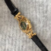 Vintage Green/White Square Face Brown/Black Leather Watch