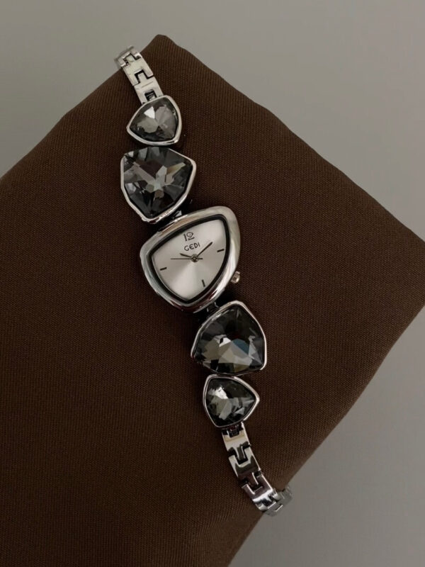 Chic Silver/Purple/Red/Black Irregular Face Bracelet Watch