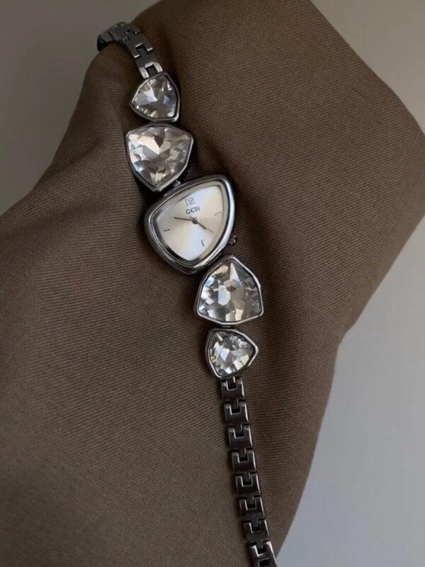 Chic Silver/Purple/Red/Black Irregular Face Bracelet Watch