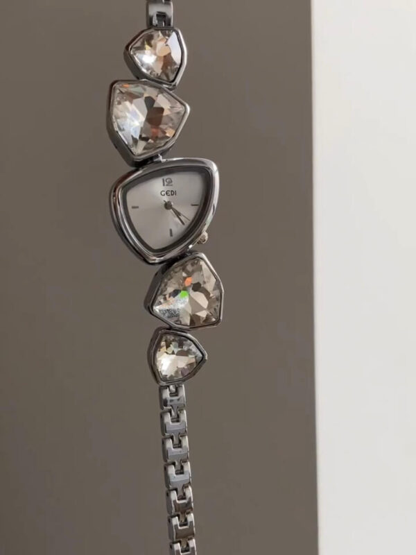 Chic Silver/Purple/Red/Black Irregular Face Bracelet Watch