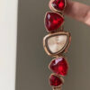 Chic Silver/Purple/Red/Black Irregular Face Bracelet Watch