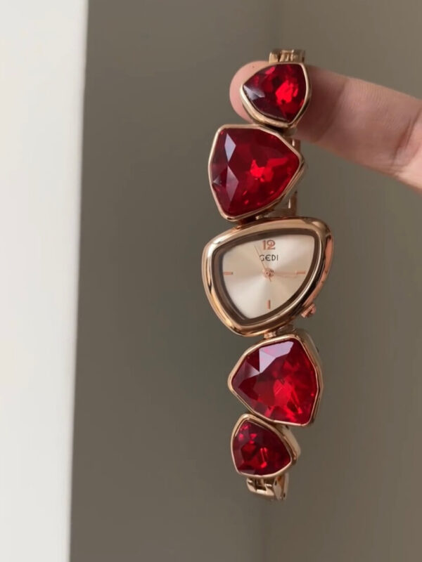 Chic Silver/Purple/Red/Black Irregular Face Bracelet Watch
