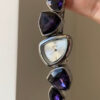 Chic Silver/Purple/Red/Black Irregular Face Bracelet Watch