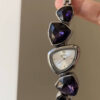 Chic Silver/Purple/Red/Black Irregular Face Bracelet Watch