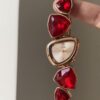 Chic Silver/Purple/Red/Black Irregular Face Bracelet Watch