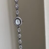Vintage Zircon Small Oval Face Silver Bracelet Watch