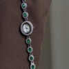 Vintage Zircon Small Oval Face Silver Bracelet Watch