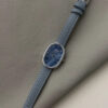 Blue Mother of Pearl Oval Face Leather Watch