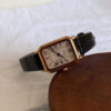 Vintage Roman Numeral Dial Brown/Black Leather Watch