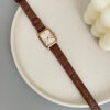 Vintage Roman Numeral Dial Brown/Black Leather Watch