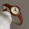 Small Round Face Blue/Orange/Black Leather Watch