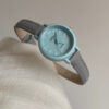 Small Round Face Blue/Orange/Black Leather Watch