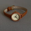Small Round Face Blue/Orange/Black Leather Watch