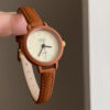 Small Round Face Blue/Orange/Black Leather Watch