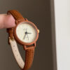 Small Round Face Blue/Orange/Black Leather Watch