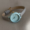 Small Round Face Blue/Orange/Black Leather Watch