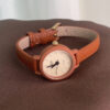 Small Round Face Blue/Orange/Black Leather Watch