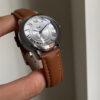 Classic Brown/Black Round Genuine Leather Women's Watch