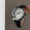 Classic Brown/Black Round Genuine Leather Women's Watch