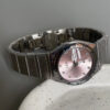 Pink/Purple Round Face Silver Bracelet Ladies Watch