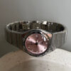 Pink/Purple Round Face Silver Bracelet Ladies Watch