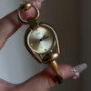 Chic Pink/Gold Irregular Dial Watch for Women