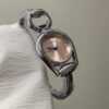 Chic Pink/Gold Irregular Dial Watch for Women