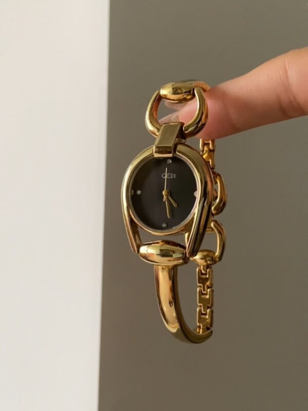 Chic Pink/Gold Irregular Dial Watch for Women